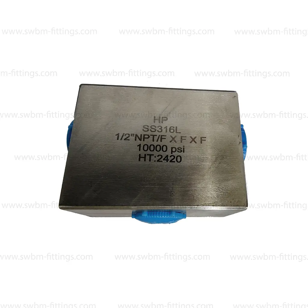 SS316L 10000 BLOCK PSI TEE - THREADED