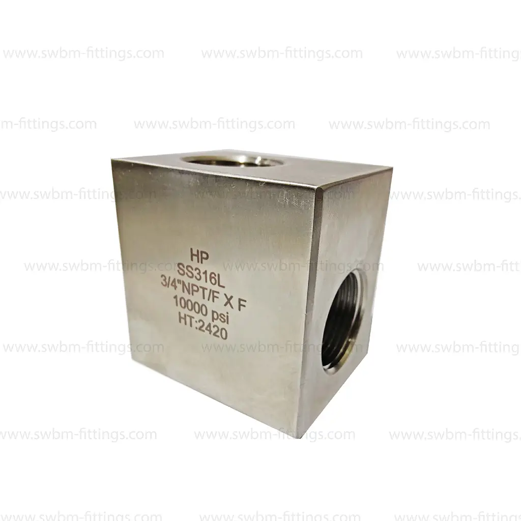 SS316L 10000 PSI BLOCK ELBOW 90D - THREADED