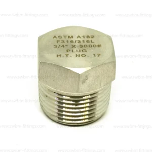SS316L 3000 PSI HEX PLUG - MALE THREADED