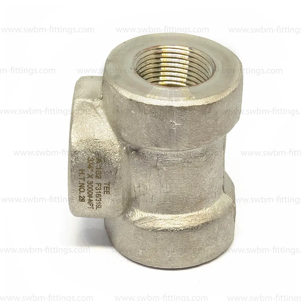 SS316L 3000 PSI TEE - THREADED