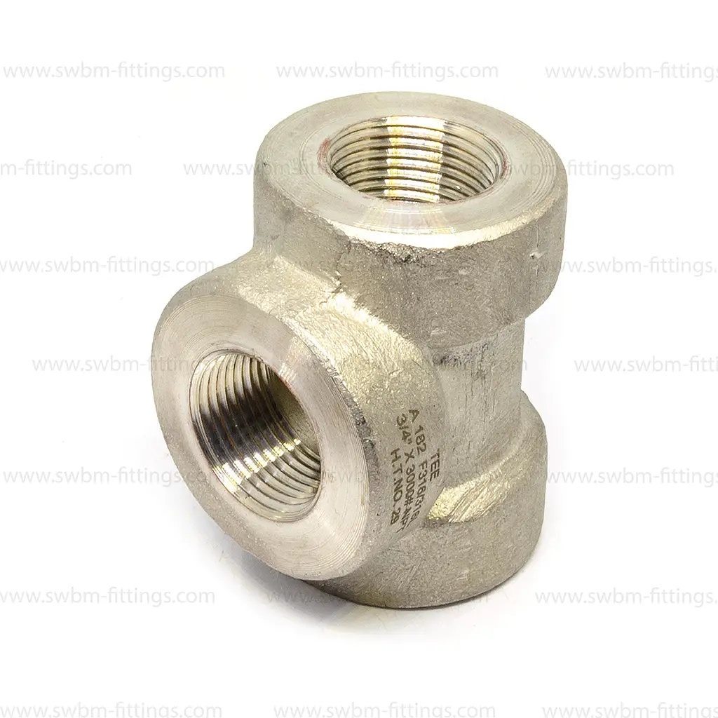 SS316L 3000 PSI TEE - THREADED - Image 2