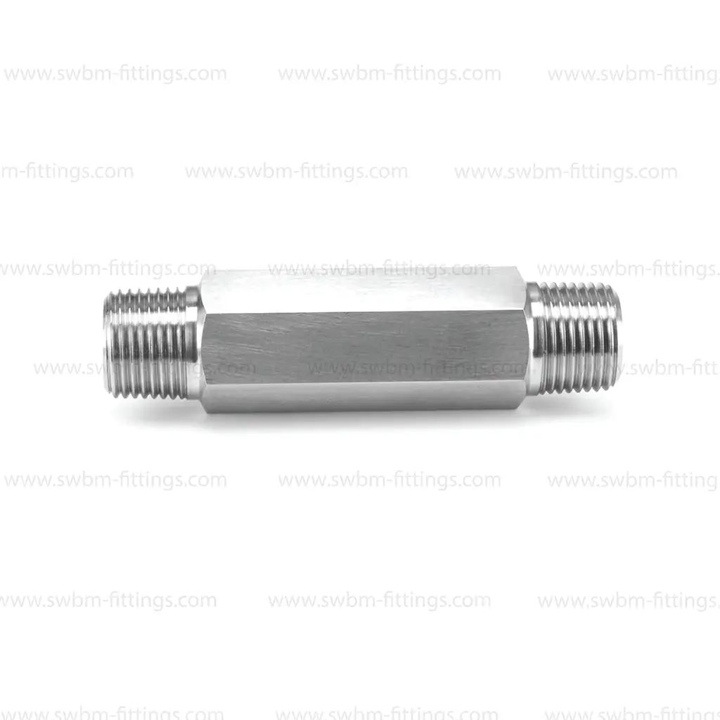 SS316L 6000 PSI LONG HEX NIPPLE NPT
