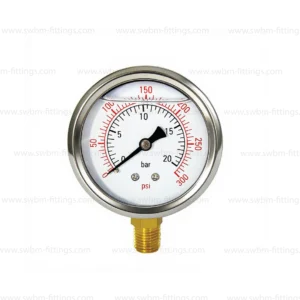 SS PRESSURE GAUGE 4" DIAL BOTTOM CONNECTION