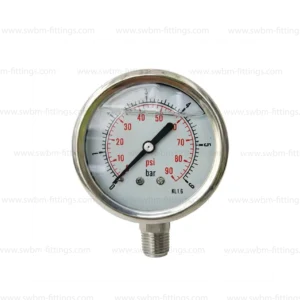 SS PRESSURE GAUGE 6" DIAL BOTTOM CONNECTION